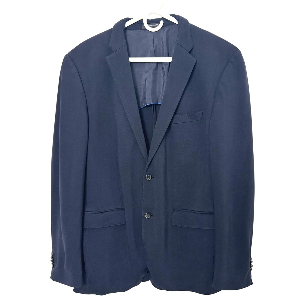 Hugo Boss Blazer Mens 42R Stretch Navy Blue 2 Button Sport Professional Luxury